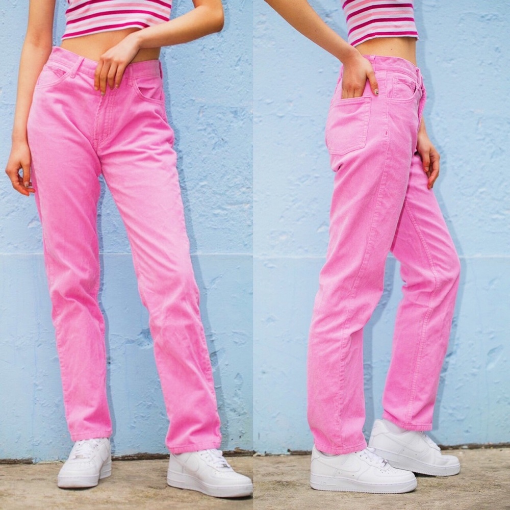 brandy melville bubblegum pink corduroy jane pants